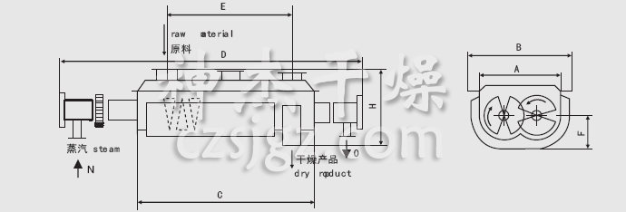 JYG系列空心槳葉干燥機安裝結構圖